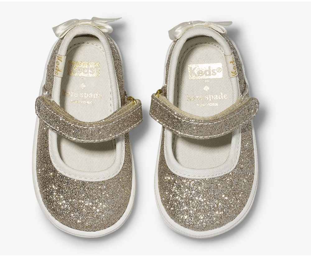 Slip On Παιδικα - Keds Kate Spade New York Sloane Mj Glitter Crib - Χρυσο Χρωμα - UZRQD3940